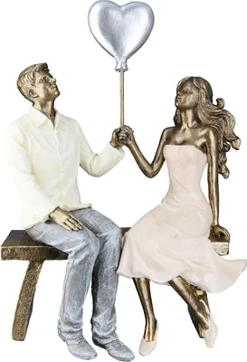 Image de Gilde Figur, paire, résine, couleur bronze, lot de 1, L. 7,5 cm, l. 16,5 cm, H. 24,5 cm. Référence : 52633. Code EAN : 4063387526330