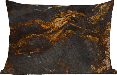 Produktbild von MuchoWow® Outdoor Kissen - Marmor - Limette - Schwarz - Gold - Marmoroptik - Luxus - 60x40 cm - Wetterfest - Lounge Kissen - Zierkissen - Kissen für Innenräume