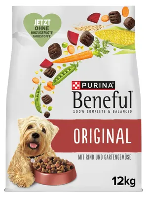Produktbild von Beneful Original Hundefutter trocken, mit Rind und Gartengemüse, 1er Pack (1 x 1