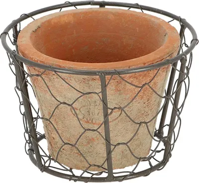 Zdjęcie produktu dla Esschert Design | Doniczka z terakoty - 12,5 cm - Pomarańczowa - Rustykalna i ręcznie wykonana - Przyjazna dla środowiska