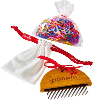 Zdjęcie produktu dla Grzebień Ponnie z gumkami w kolorach kwiatów