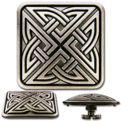 6 Stück Celtic Concho Schraubnieten, Ziernieten, Keltischer Knoten Nr. 4
