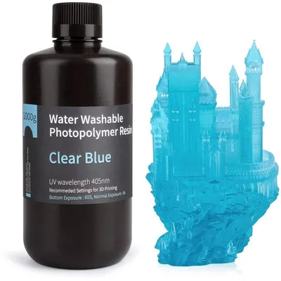 Produktbild von ELEGOO wasserabwaschbares Harz 1KG, Transparent Blau