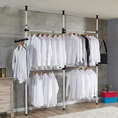 Image de Porte-vêtements avec hauteur réglable 160-320 cm - 3/4 barres - Construction stable