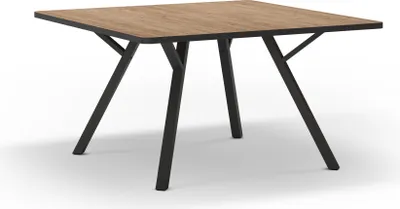 Zdjęcie produktu dla Stół kwadratowy z czarnymi metalowymi nogami, 136 x 136 cm - BENI