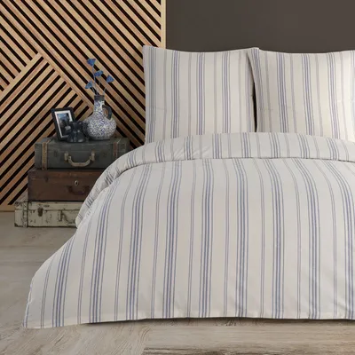 Produktbild von Buymax® Bettwäsche Bettbezug Luxury Natur, 2 teilig, 155x220 cm, Bettbezug-Set, Reißverschluss, 100% Baumwolle, Renforce mit Reissverschluss