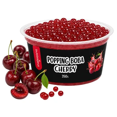 Produktbild von BubbleJoy Popping Boba Kirsche 350 g Fruchtperlen für Bubble Tea