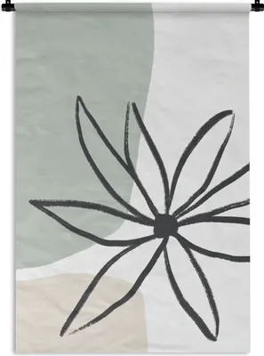 Produktbild von MuchoWow® Wandteppich Wandbehang Blume - Pastell - Minimalismus 90x135 cm Tapisserie Dekoration Wandtuch - Baumwolle - Wandskulptur