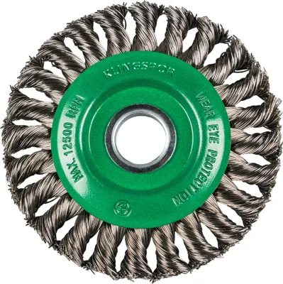 Zdjęcie produktu dla K.szczotka tarczowa 115mm m14 br600z drut skręcany nierdzewny