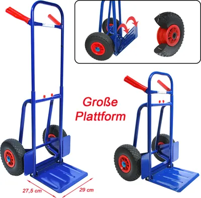 Produktbild von Sackkarre pannensicher klappbar Transportkarre höhenverstellbar Vollgummi 200kg