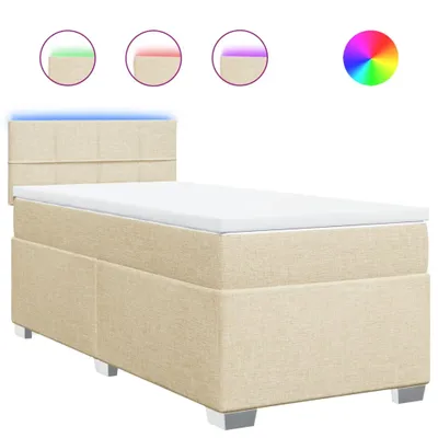 Produktbild von Boxspringbett mit Matratze Creme 90x200 cm Stoff