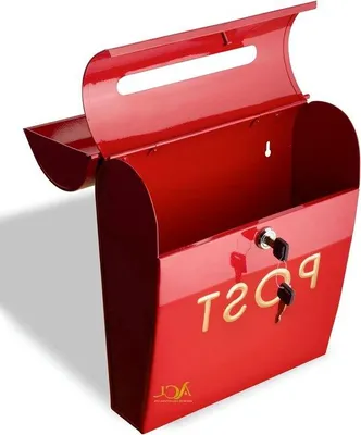 Productafbeelding van Famanu Wandgemonteerde, afsluitbare brievenbussen met eenvoudige toegang - Rood aluminium