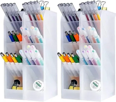 Produktbild von Famanu Stiftehalter Organizer - Praktisch für Büro und Zuhause - 4 Stück - Weiß