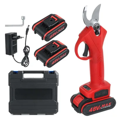 Immagine prodotto di Verk 11387 Forbici da giardino elettriche a batteria, 48 V, 2 batterie, rosso
