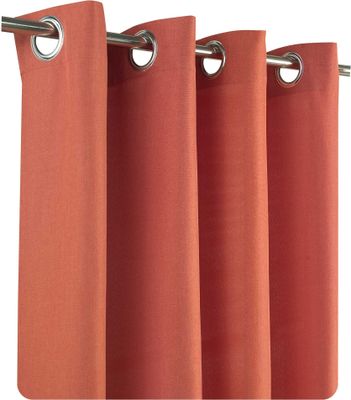 Vorhang terracotta 140x245 cm Ösen blickdicht Struktur Leinenoptik uni Gardine