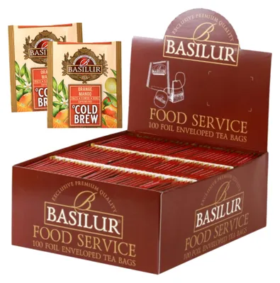 Obrázek produktu pro Čaj s ovocnou příchutí Basilur Orange Mango, náplň - 100 x 2 g