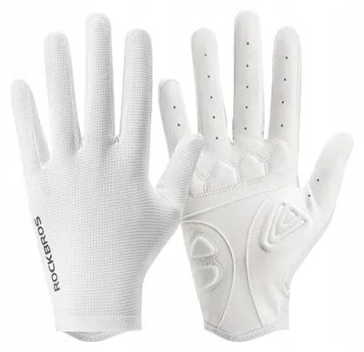 Produktbild von Rockbros Lange Radsporthandschuhe Weiß Größe S Atmungsaktiv
