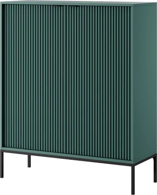 Produktbild von Selsey VELLORE - Highboard 2-türig, Grün mit schwarzem Gestell, 104 cm