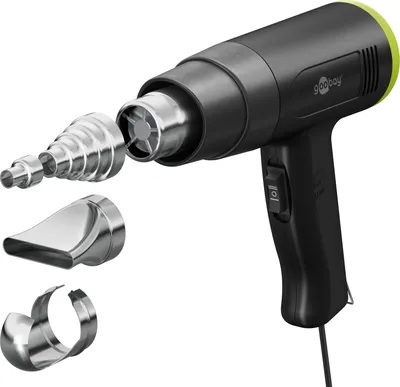 Zdjęcie produktu dla Goobay 77821, Pistolet na gorące powietrze, Czarny, 450 l/min, 500 °C, 200 °C, Prąd przemienny