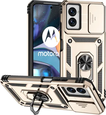 Obrázek produktu pro Pouzdro pro Motorola Moto G Power (2024) dvouvrstvé pouzdro s posuvným krytem kamery a prstencovým stojánkem Zlato