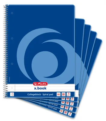 Produktbild von herlitz Collegeblock A4 liniert, 80 Blatt, 5 Stück
