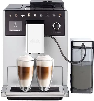 Produktbild von Melitta F630-201 Latte Select Vollautomatische Espressomaschine, Kunststoffgehäuse, Tassenwärmer, Integriertes Mahlwerk, Milchaufschäumer, Wasserfilter