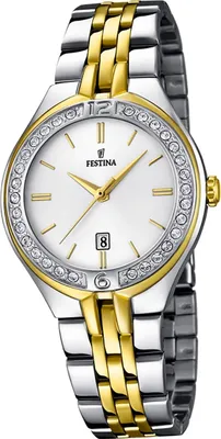 Zdjęcie produktu dla Zegarek damski Festina bransoleta ze stali nierdzewnej srebrno-złoty D2UF16868/1