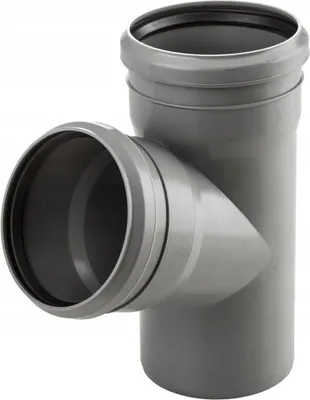 Produktbild von HT Abzweig DN 110 x 75/90 87° T-Stück Verbinder Grau PP Kunststoff | mit Dichtung | Gummidichtung | Abwasser Installation | Kanalrohrsystem | Abflußrohrsystem | komplettes HT-System