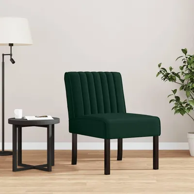 Produktbild von Dunkelgrüner Polsterstuhl aus Samt mit Holzbeinen, 48x64x72 cm, gepolsterter Sessel für Wohnzimmer, Büro und Leseecke
