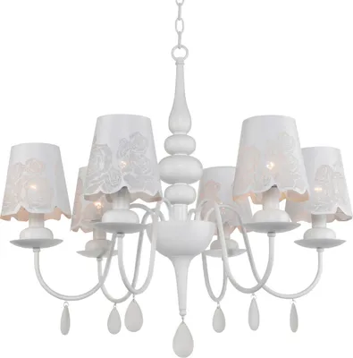 Zdjęcie produktu dla Żyrandol FABRIZIA biały 6xE14x12W metal wym:128x80x80cm IP20 Polux