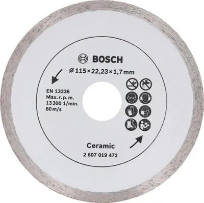 Obrázek produktu pro Bosch 2607019472, Řezací disk, Žula, Mramor, Kámen, Taška, Bosch, 2,22 cm, 11,5 cm, 1,7 mm