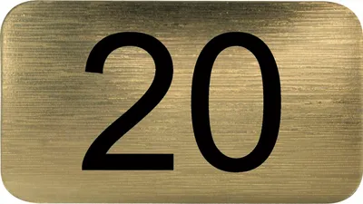 Produktbild von Nummernschild selbstklebend, 35 x 20 mm, Type 20, Kunststoff gold metallic