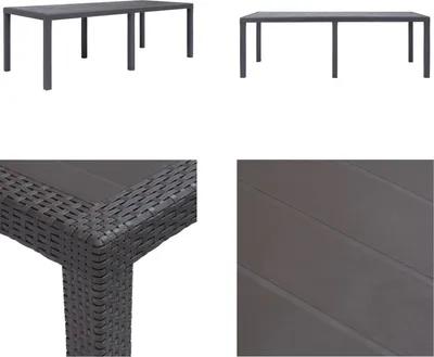 Immagine prodotto di vidaXL Tavolo da giardino marrone 220 x 90 x 72 cm in plastica effetto rattan - Tavolo da giardino - Tavoli da giardino - Tavolo da esterno - Tavoli da esterno