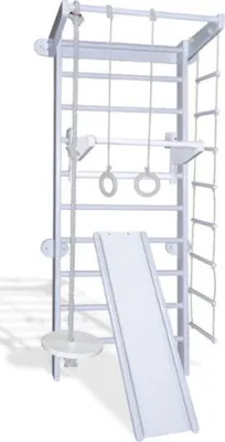 Produktbild von Sprossenwand aus Holz für Kinder Weiss | Kletterwand | Klettergerüst Kinderzimme