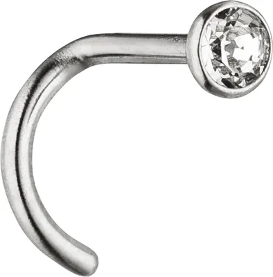 Produktbild von Nasenpiercing Nasenstecker Piercing aus Edelstahl mit 3mm Swarovski Element weiß