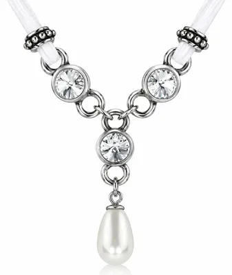 Produktbild von LUISIA® Halskette "Cami" mit Kristallen von Swarovski® und Perle | Weiß