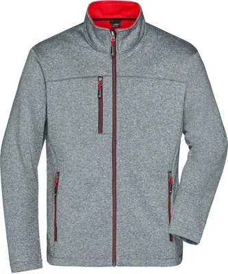 Produktbild von Softshelljacke in Melange-Optik dark-melange/red, Gr. XL