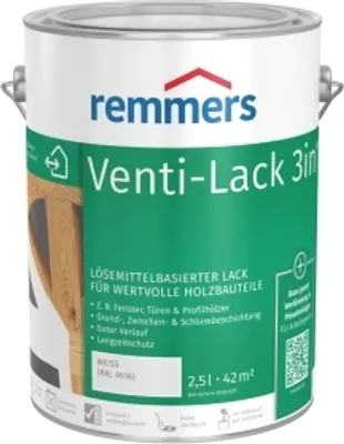 Produktbild von REMMERS Venti-lak 3v1 - krycí lak pro interiér i exteriér 2.5 l Bílý
