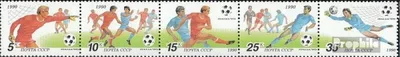 Produktbild von Briefmarken Sowjetunion 1990 Mi 6088-6092 Fünferstreifen (kompl.Ausg.) gestempelt Fußball-WM, Italien
