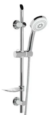 Produktbild von Aqualine SUNRA Brauseset mit Seifenschale, verschiebbarer Brausehalter, Chrom