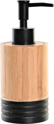 Produktbild von DKD Home Decor Seifenspender de Schwarz und Natur, de Bambus (7 x 7 x 17 Zentimeter)