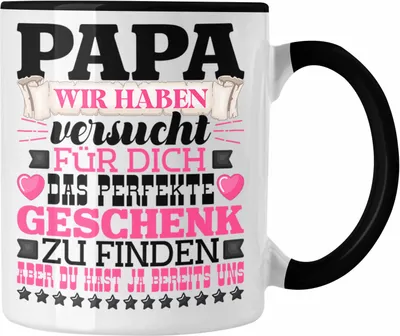 Produktbild von Trendation - Papa Geschenk Tasse Geschenkidee für Besten Vater Geschenk von Tochter an Vater Vatertag Spruch (Schwarz)