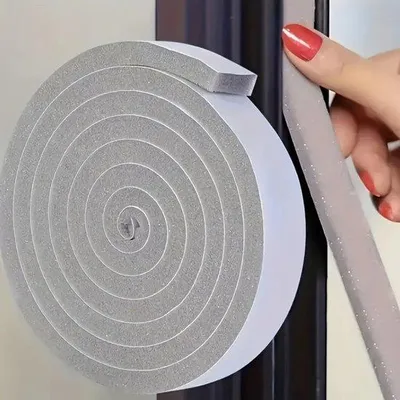 Immagine prodotto di Nastro isolante - Nastro sigillante autoadesivo in schiuma (15 mm x 10 mm x 4 m), ideale per l'isolamento acustico e termico di finestre e porte, bianco