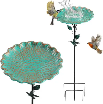 Productafbeelding van Vogelbad Tuin - Vogel Drinkbak - Vogels Voeren - Staande Decoratie - 82 cm Hoog - A