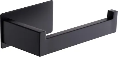 Produktbild von Toilettenpapierhalter ohne Bohren, Schwarzes Edelstahl, Einfach mit Kleber zu installieren, Modernes Design
