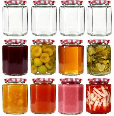 Obrázek produktu pro Skleněné nádoby Jampotten, objem 280 ml - 6 kusů - s víkem - vhodné pro zavařování a fermentaci