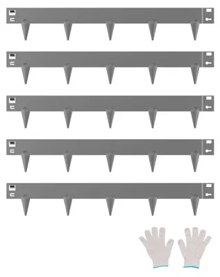 Zdjęcie produktu dla VEVOR obrzeże trawnikowe 5-pak, obrzeże rabat kwiatowych 990x156 mm, solidne ogrodzenie ogrodowe, łatwe w montażu, obrzeże rabat kwiatowych, rozdzielacz ścieżki ogrodowej, ciemnoszary