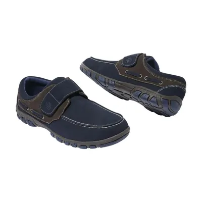 Image de Atlas For Men - Mocassins pour homme, cuir AF1179 (41 EU) (bleu marine/marron)