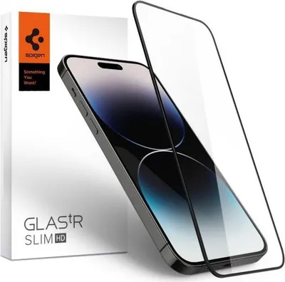 Zdjęcie produktu dla Zabezpieczenie ekranu ze szka hartowanego Spigen Glass FC do iPhone'a 14 Pro Max