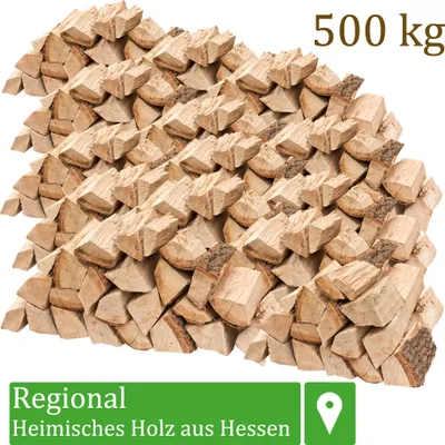 Obrázek produktu pro Palivové dřevo Palivové dřevo Dub 500 kg Pro kamna a krb Ohnivá mísa Grilování Palivové dřevo Polena Dřevo 25 cm sušené v peci Flameup